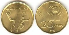 20 pesos (World Soccer Championship-1978) from Argentina