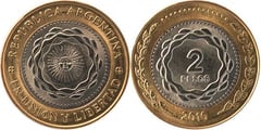 2 pesos (Bicentenario de la Revolución de Mayo) from Argentina