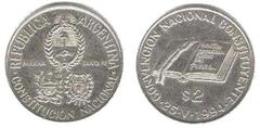 2 pesos (Convención Nacional Constituyente) from Argentina