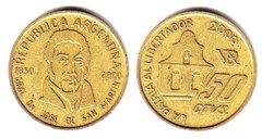 50 centavos  (150th Anniversary of the Death of General San Martin) from Argentina