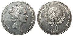 20 cents (50 Aniversario de las Naciones Unidas) from Australia