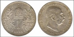 1 korona (Franz Joseph I) from Austria