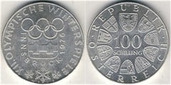 100 schilling (XII Winter Olympic Games-Innsbruck) from Austria