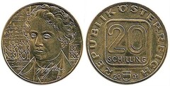20 schilling (200th Anniversary of Johann Nepomuk Nestroy's birth) from Austria