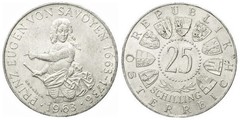 25 shilling (300 Aniversario del Nacimiento del Príncipe Eugen) from Austria