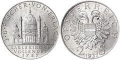 2 schilling (Bicentennial of the completion of St. Charles Borromeo Church) from Austria