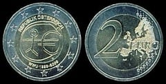 2 euro (10 Aniversario de la Unión Económica Monetaria / UEM / WWU) from Austria