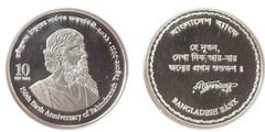 10 taka ( 150 aniversario del nacimiento de Rabindranath Tagore) from Bangladesh