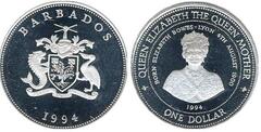 1 dollar (Queen Mother Elizabeth Bowes) from Barbados
