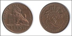 1 centime (Leopoldo II des belges) from Belgium