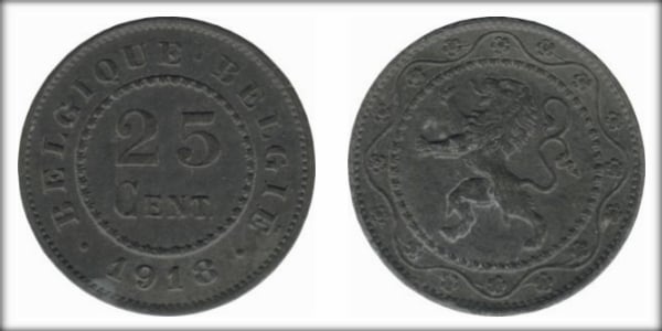 Photo of 25 centimes (Alberto I - Belgique-België)