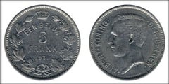 5 francs (Alberto I der belgen) from Belgium