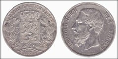 5 francs (Leopold II des belges) from Belgium