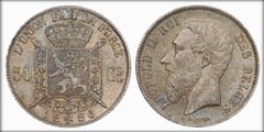 50 centimes (Leopold II des belges) from Belgium