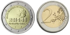 2 euro (100 Aniversario de la Primera Guerra Mundial) from Belgium