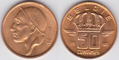 50 centimes (Balduino I - België) from Belgium