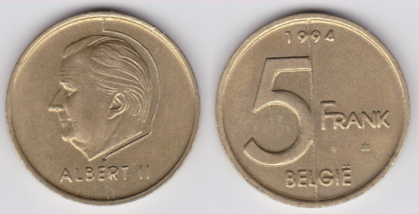 Photo of 5 francs (Alberto II - België)