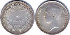 1 franc (Albert I des belges) from Belgium
