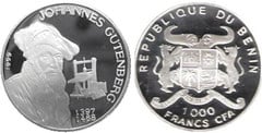 1.000 francs CFA (Johannes Gutenberg) from Benin