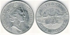1 dollar (50 Aniversario de la Aviación Comercial) from Bermuda