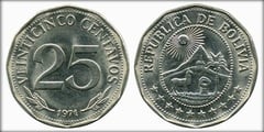 25 centavos from Bolivia