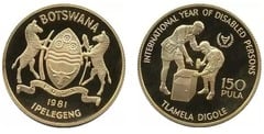 150 pula (International Year of Disabled Persons) from Botswana