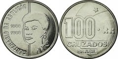 100 cruzados (Centenario de la Abolición de la Esclavitud-Mujer) from Brazil