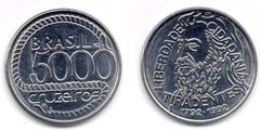 5.000 cruzeiros (200th Anniversary of the Death of Tiradentes) from Brazil