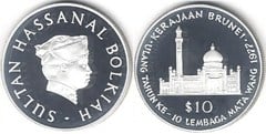 10 dollars (10 Aniversario de la Junta Monetaria de Brunei) from Brunei
