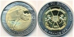 50 francs CFA (White rhinoceros) from Burkina Faso