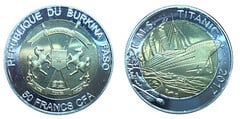 50 francs CFA (105 aniversario de la muerte del RMS Titanic) from Burkina Faso