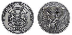 1000 francs CFA (Smilodon) from Burkina Faso