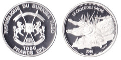 1000 francs CFA (El cocodrilo sagrado) from Burkina Faso