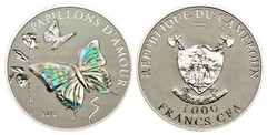 1.000 francs CFA (Papillons d´Amour) from Cameroon
