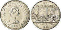 1 dollar (115 Aniversario de la Confederación) from Canada