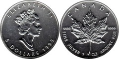 5 dollars (Elizabeth II - Maple Leaf) from Canada