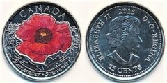 25 cents (Centenario del poema En los Campos de Flandes) from Canada
