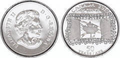 25 cents (50th Anniversary of the Canadian Flag) from Canada