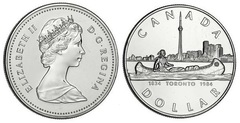 1 dollar (Toronto's 150th Anniversary) from Canada