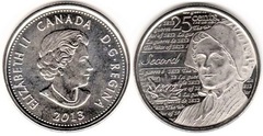 25 cents (Héroes de la Guerra de 1812 - Laura Secord) from Canada