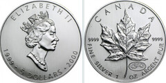 5 dollars (Elizabeth II - Maple Leaf - Millennium) from Canada