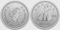 10 cents (Recuerdo póstumo de Elizabeth II) from Canada