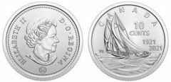 10 cents (100 Aniversario del Velero Bluenose) from Canada