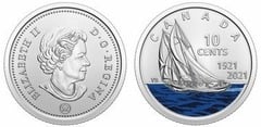 10 cents (100 Aniversario del Velero Bluenose - Coloreada) from Canada