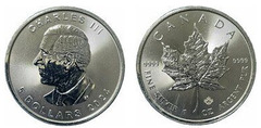 5 dollars  (Maple Leaf-Charles III ) from Canada