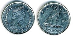 10 cents (Elizabeth II) from Canada
