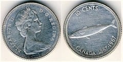 10 cents (Centenario de la Confederación Canadiense) from Canada