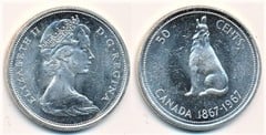 50 cents (Centenario de la Confederación Canadiense) from Canada
