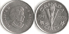 Photo of 5 cents (60 aniversario de la Segunda Guerra Mundial)