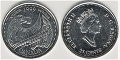 25 cents (Nuevo Milenio-Octubre) from Canada